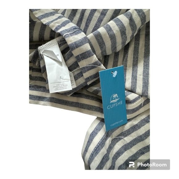 Cupshe Women Striped Mini Beach Summer Shirt Dress, only tried on. - Picture 8 of 10